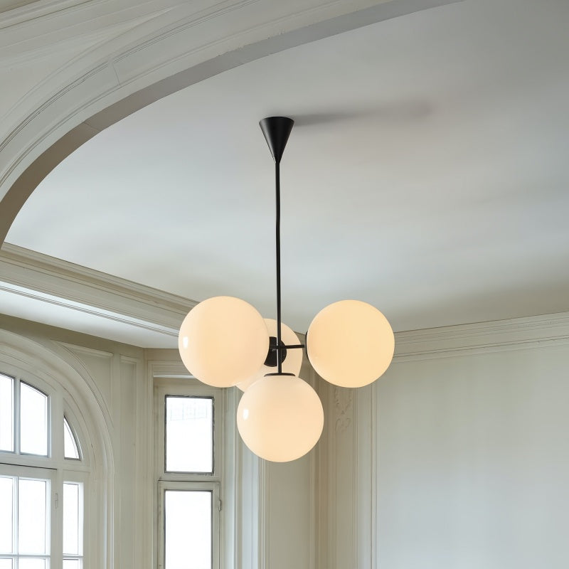 Ulvara Chandelie Linear Cluster Glass Globe Design - Contemporary Elegance