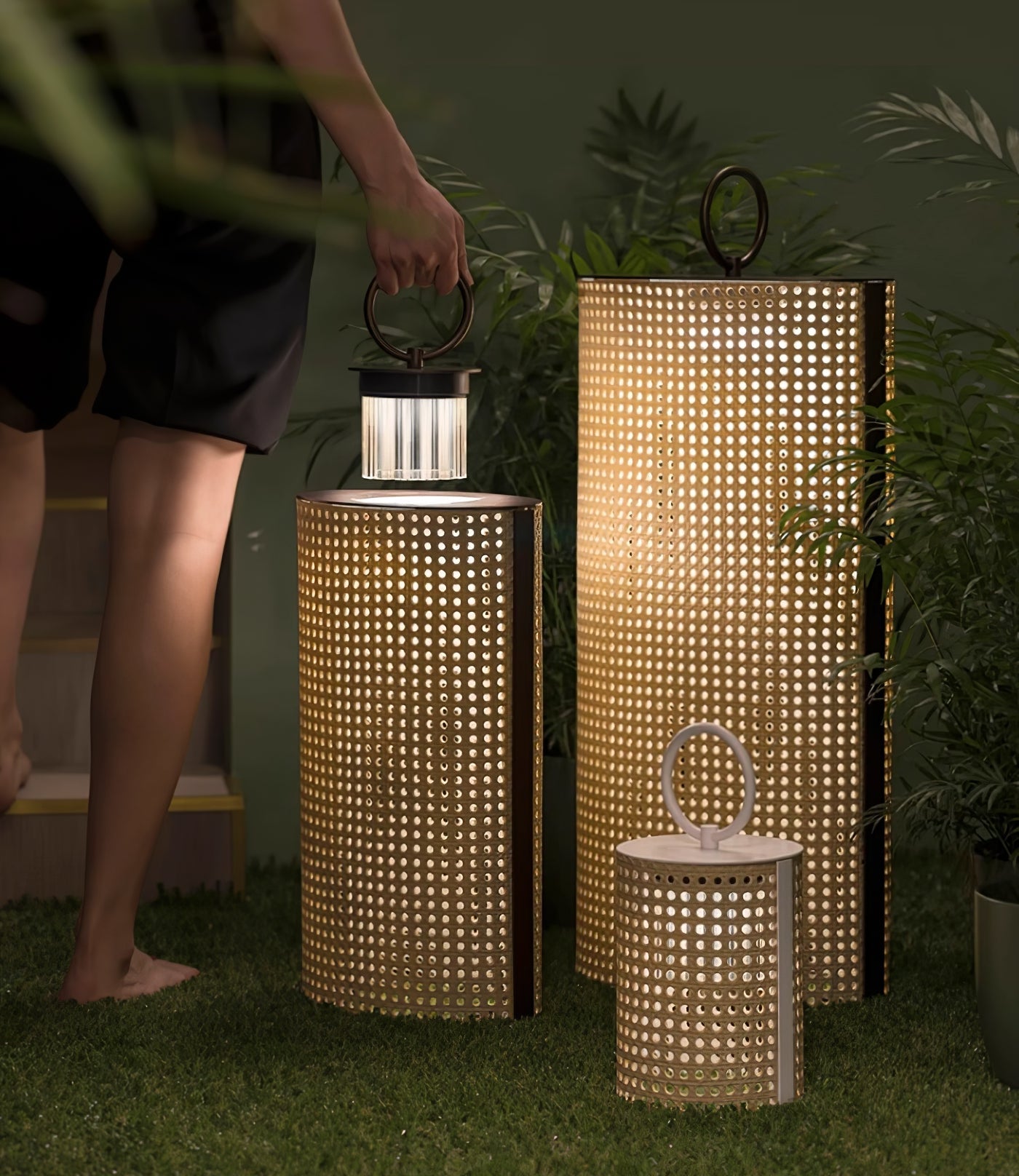 Solar-Laternenlampe für den Außenbereich – tragbares, elegantes Licht für Terrasse und Garten