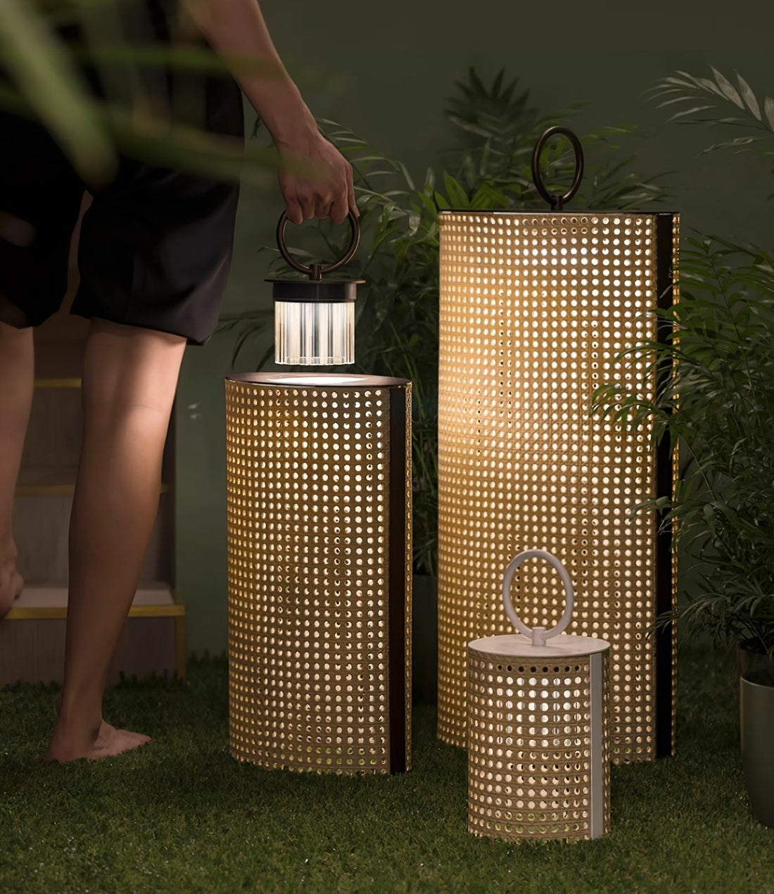Solar-Laternenlampe für den Außenbereich – tragbares, elegantes Licht für Terrasse und Garten