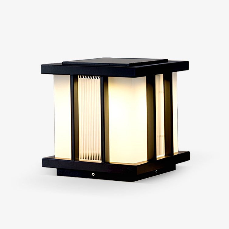 Solar Cube Outdoor Light - Modern Frosted Glass Pathway Lighting