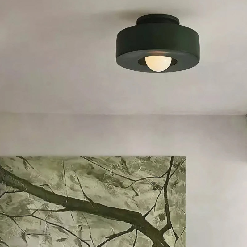 Runde Deckenleuchte Morandi aus Kunstharz zur bündigen Montage