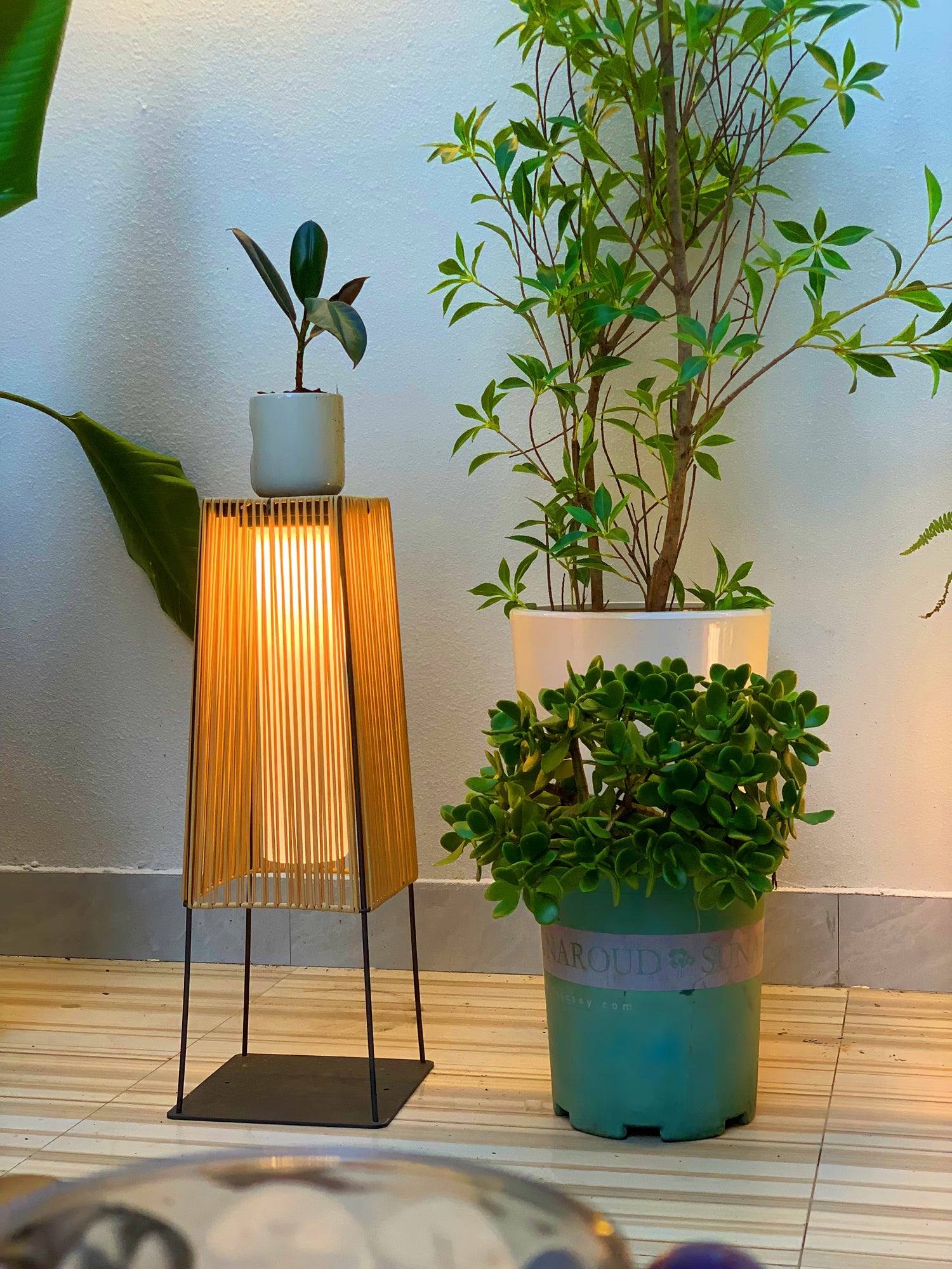 Plastic Rattan Outdoor Post Light - Solar Post Lamp Ideal