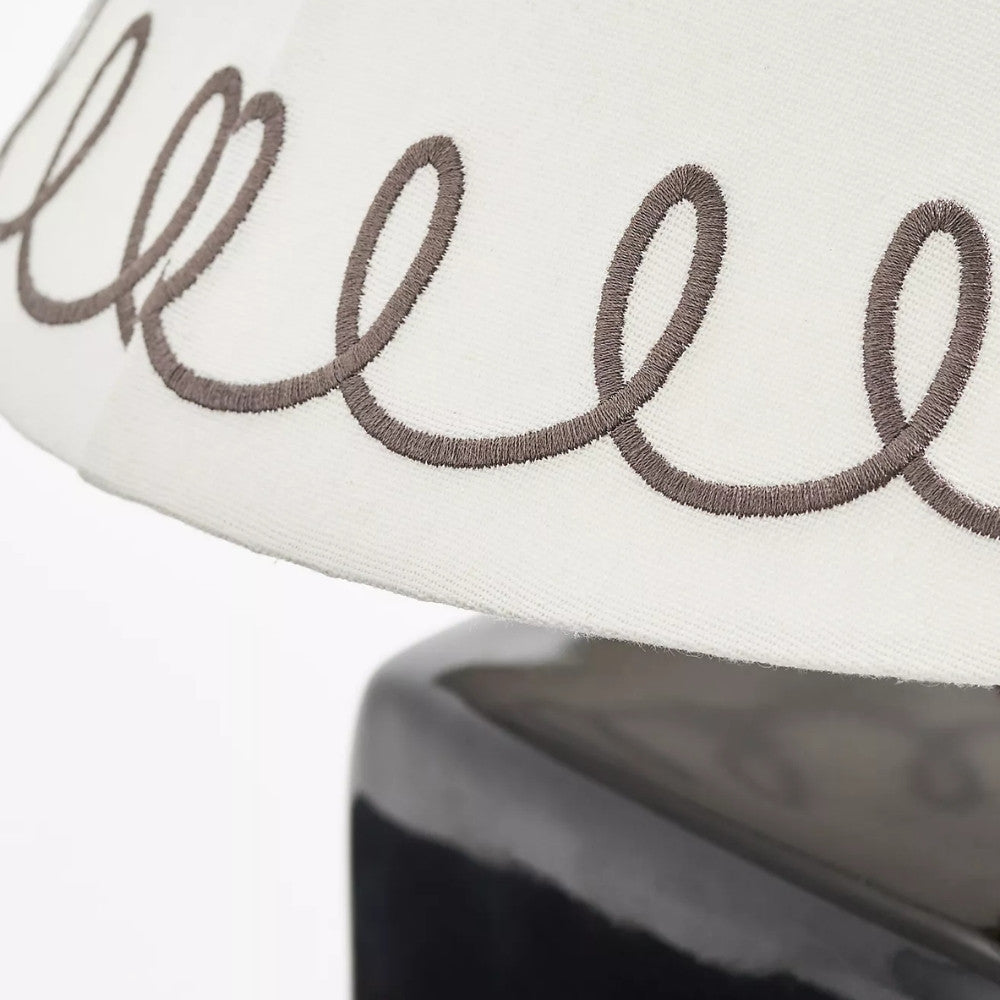 Aeva Ceramic Table Lamp - Modern Grace Design with Playful Polish