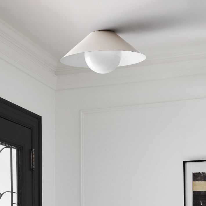 Brivana Metal Semi-Flush Ceiling Light - Modern Cone Lamp for Hallway