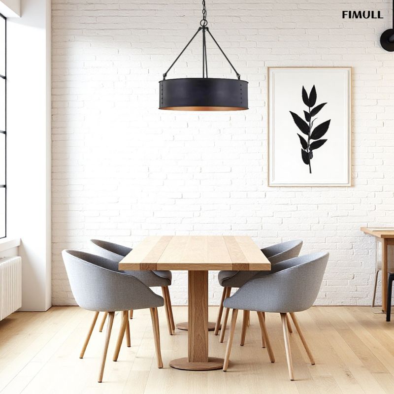 Industrial Cage Drum Pendant Light For Dinning Room