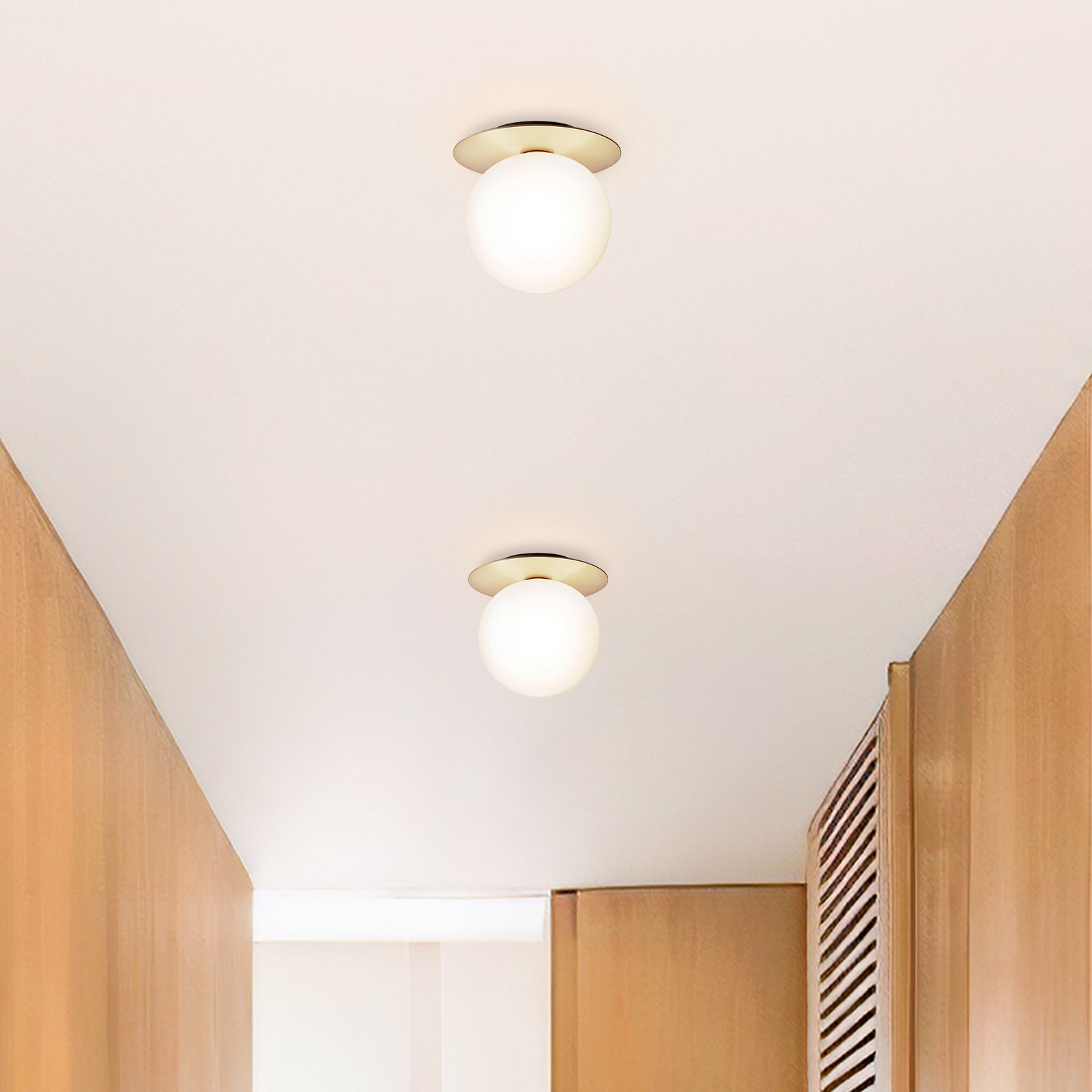 Glass Orb Ceiling Light - Modern Metal Ball Ceiling Lamp for Hallway