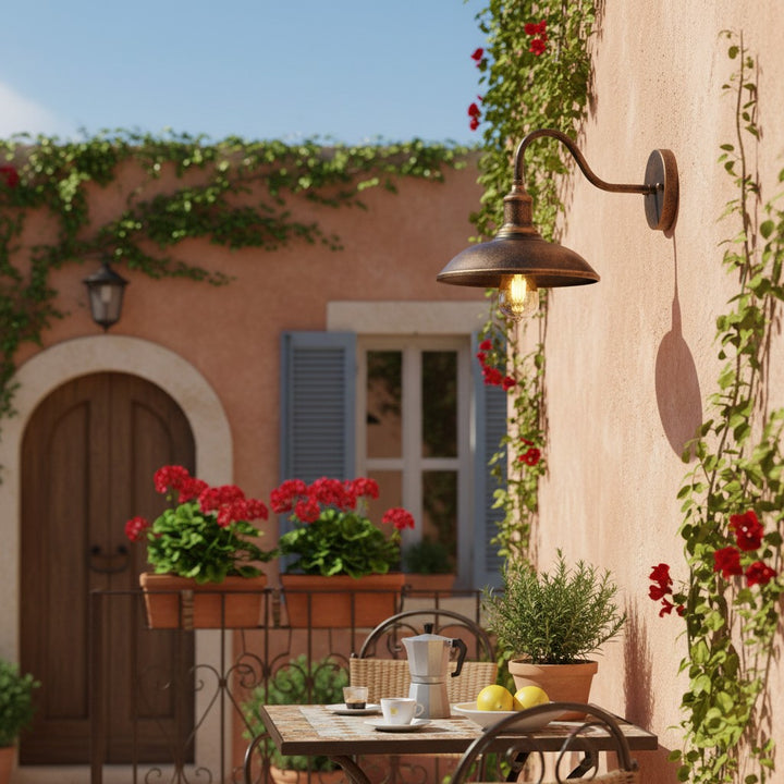 Solenvo Decorative Bowl Shaped Outdoor Vintage Wall Lamp - Exterior Lighting for Garden Spaces