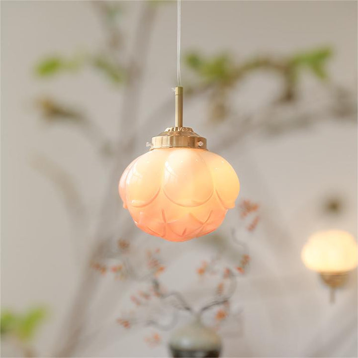 Vintage Art Glass Hanging Lamp - Elegant Home Decor Lighting