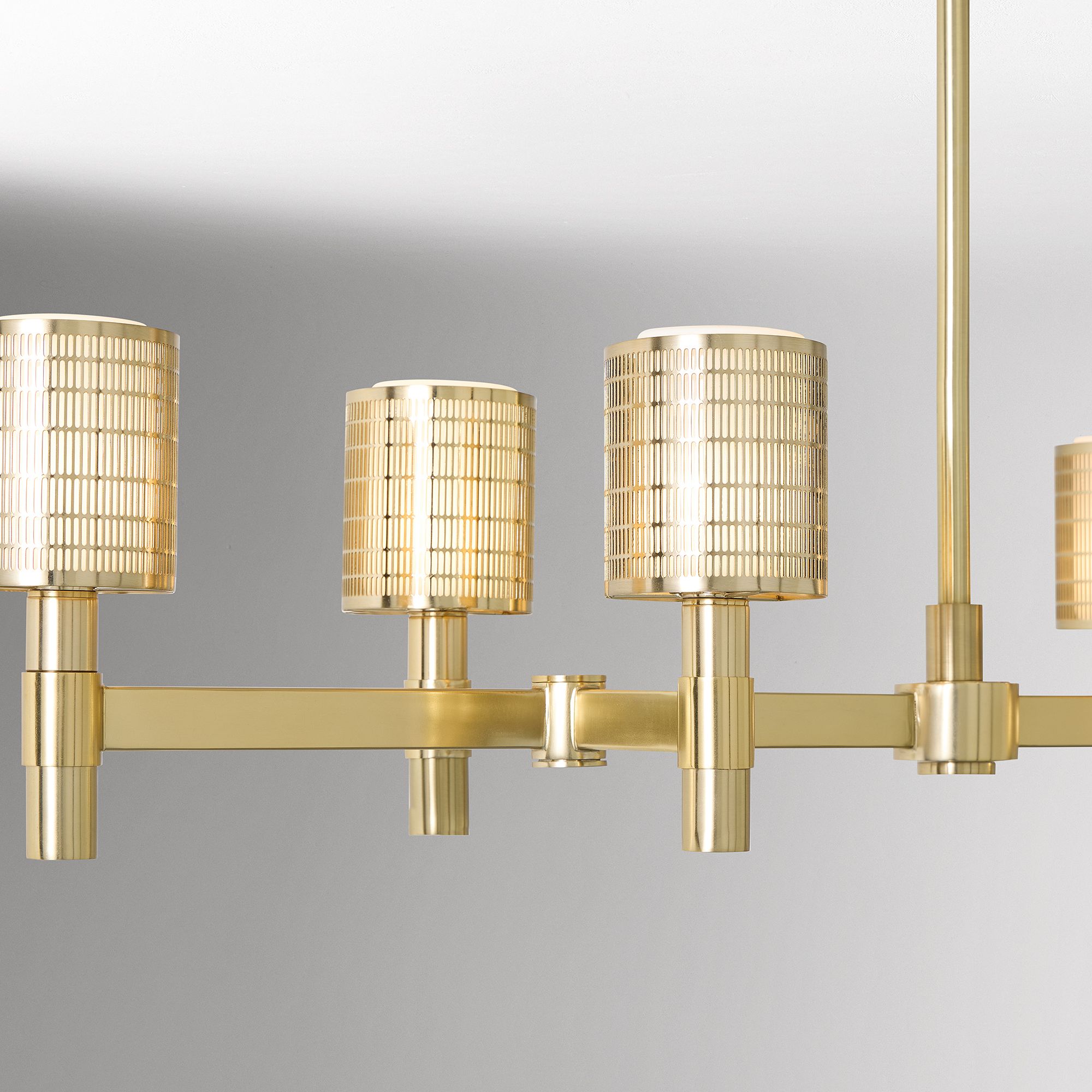 Galvia Adjustable Metal Chandelier  - 6-Light Champagne Bronze Design