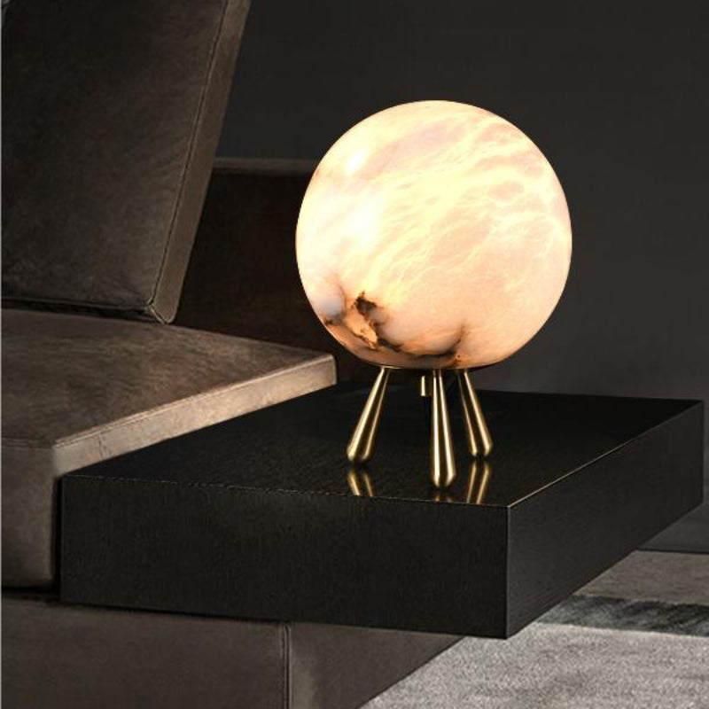 Luxury Copper Ball Alabaster Table Lamp