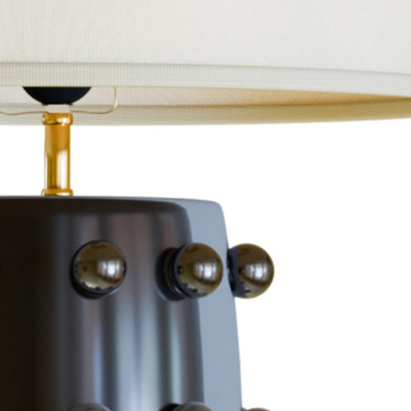 Linden Tischlampe - Keramik & Leinen Moderne Lampe für Schlafzimmer