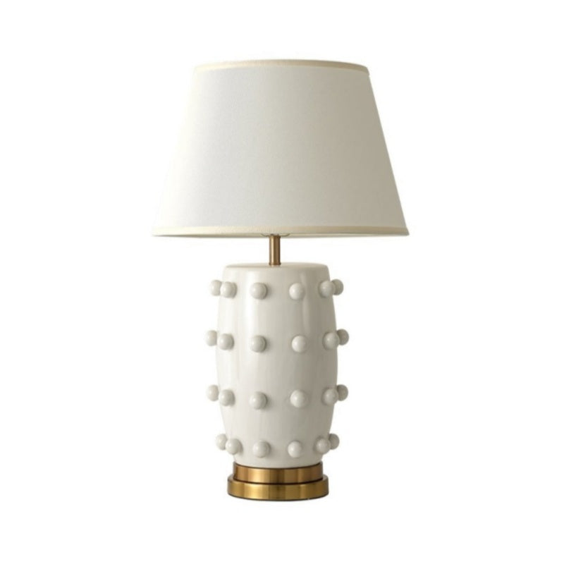 Linden Tischlampe - Keramik & Leinen Moderne Lampe für Schlafzimmer