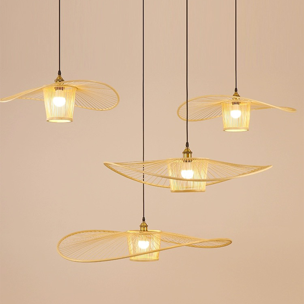 Rattan Pendant Light - Vintage Bamboo Woven Natural Design