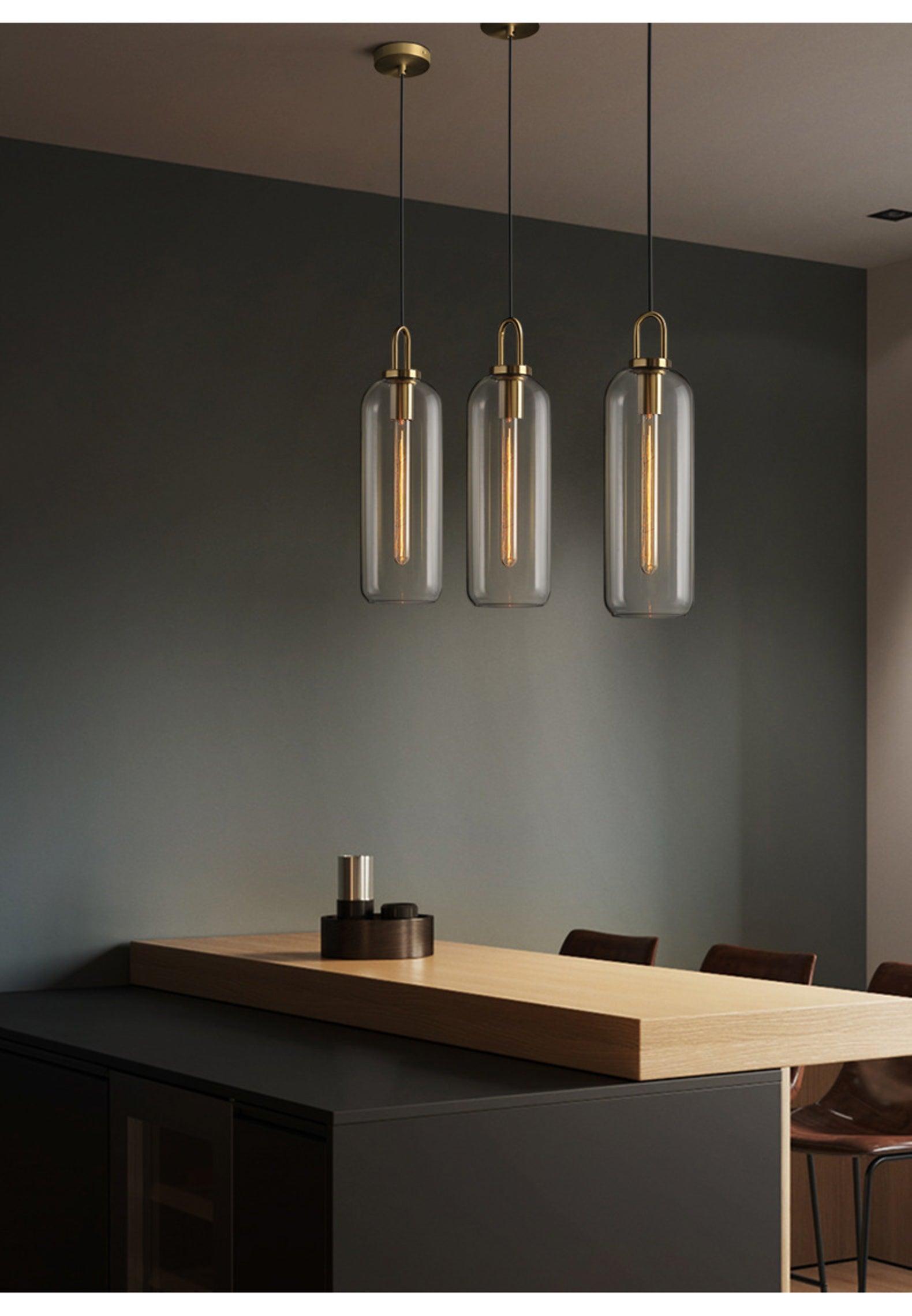 Kupferbeschichtete Glas-Plug-in-Hängeleuchte mit Kabel