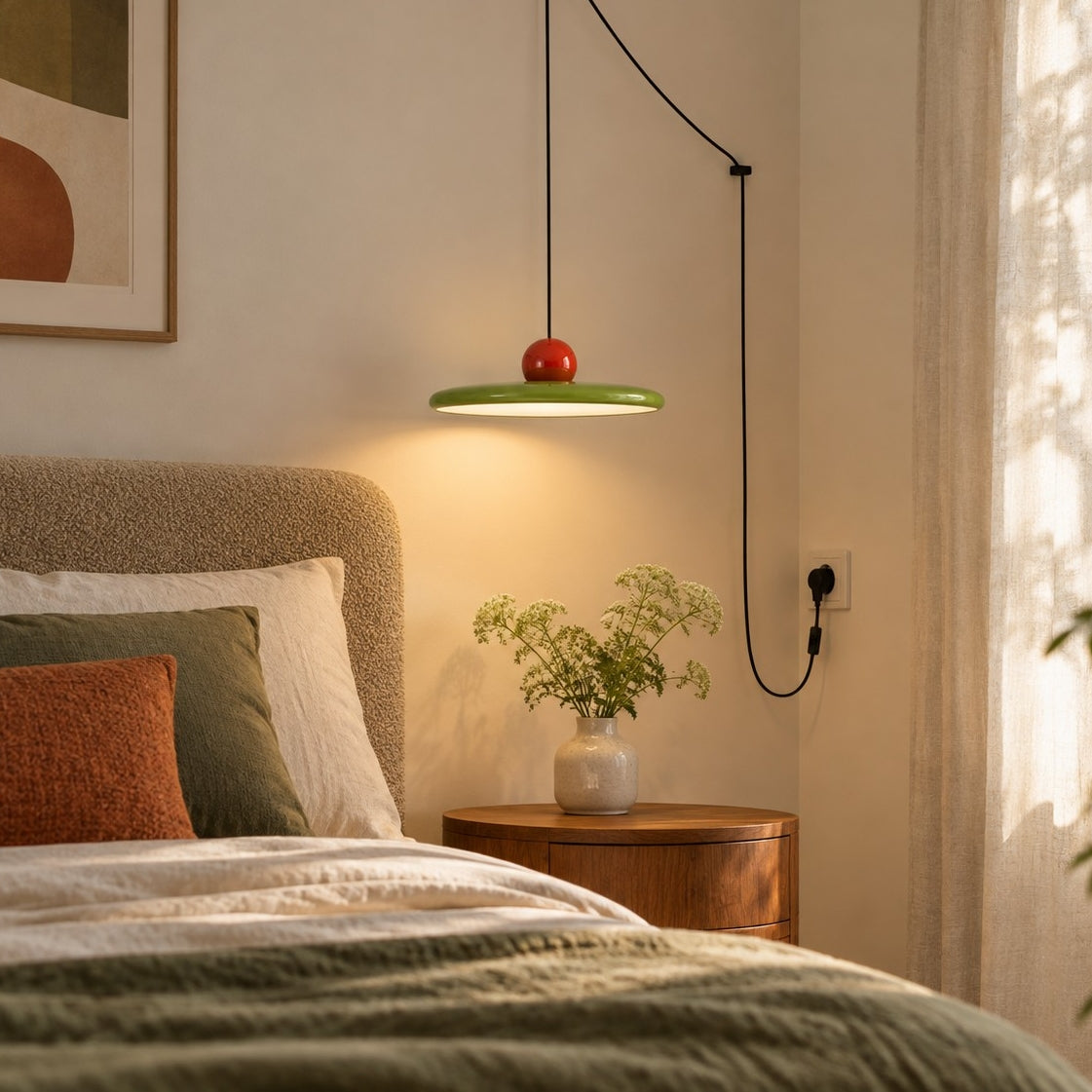 Acrylic Disc Plug-In Pendant Light