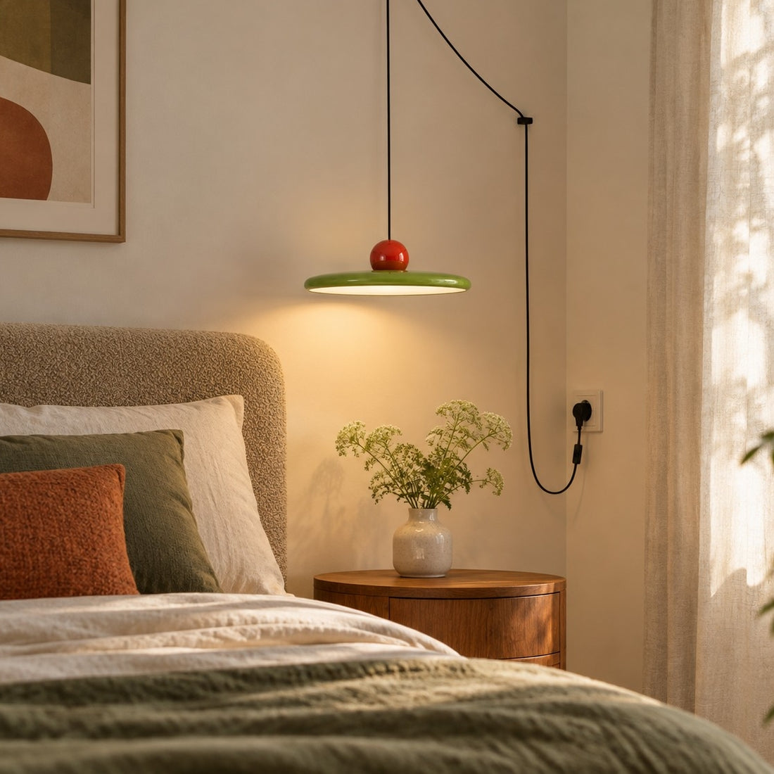 Acrylic Disc Plug-In Pendant Light