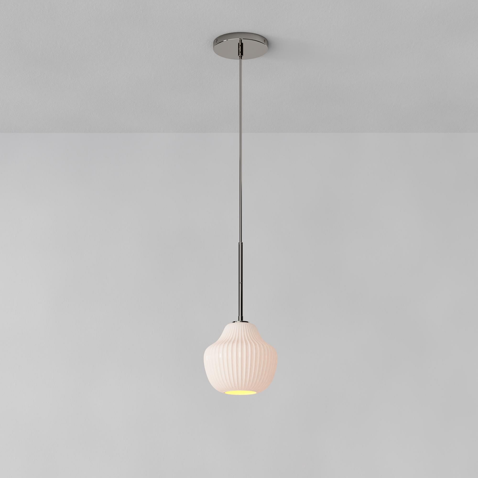 Rivrona Ribbed Pendant – Modern Ribbed Glass Light with Metal Finish