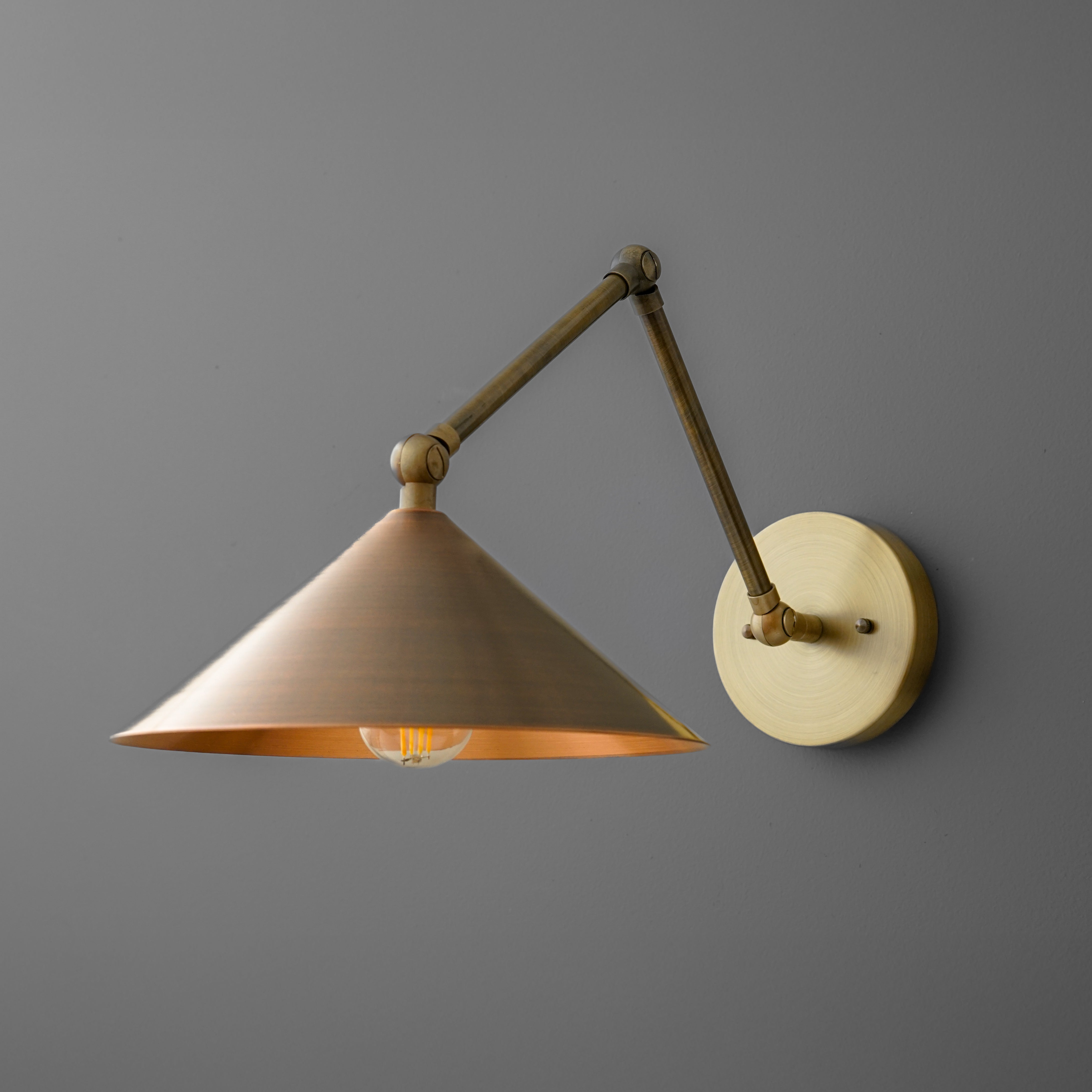Conique Metal Adjustable Wall Sconce - Vintage Industrial Light