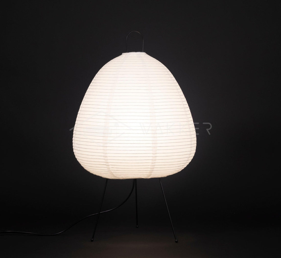 Japanisch inspirierte Papiertischlampe – Maulbeerpapierlampe fürs Schlafzimmer