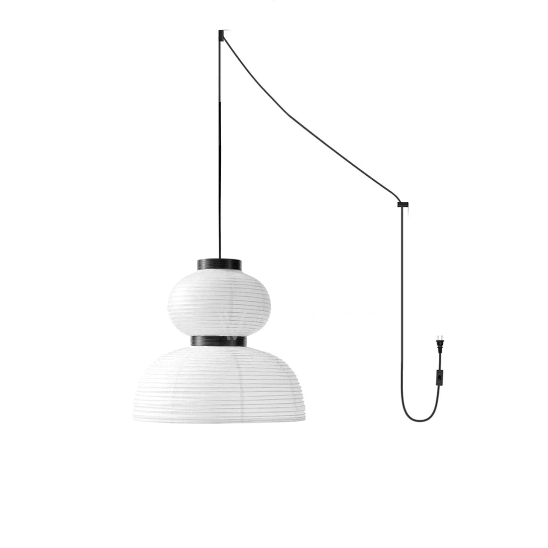Moderne Hängelampe aus Reispapier fürs Schlafzimmer