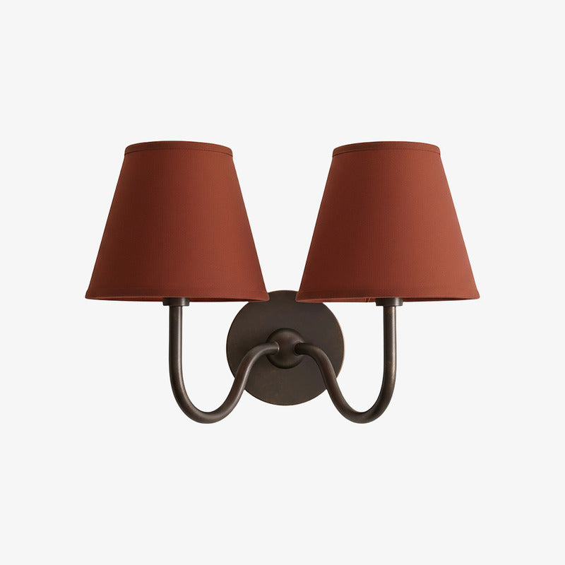 Luvora Pleated Shade Wall Lamp – Modern Brass Linen Lighting