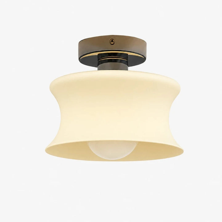 French Bauhaus Glass Flush Mount Ceiling Light, 20 cm