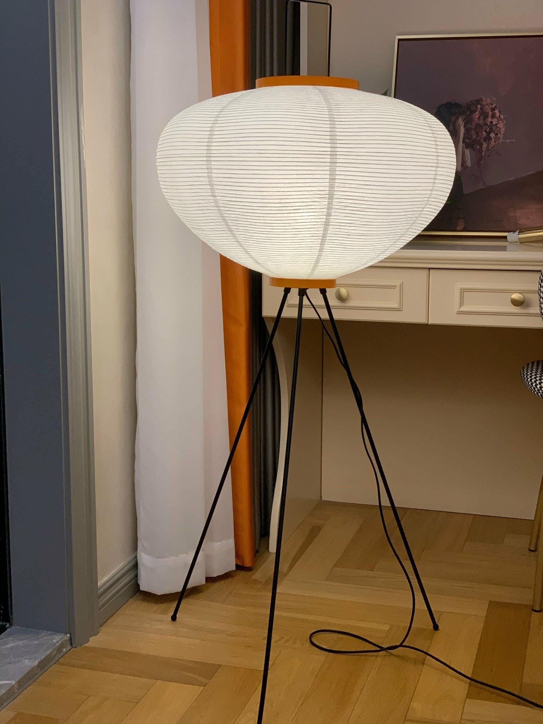 Rice Paper Floor Lamp - Bamboo Frame Soft Light for Living Room
