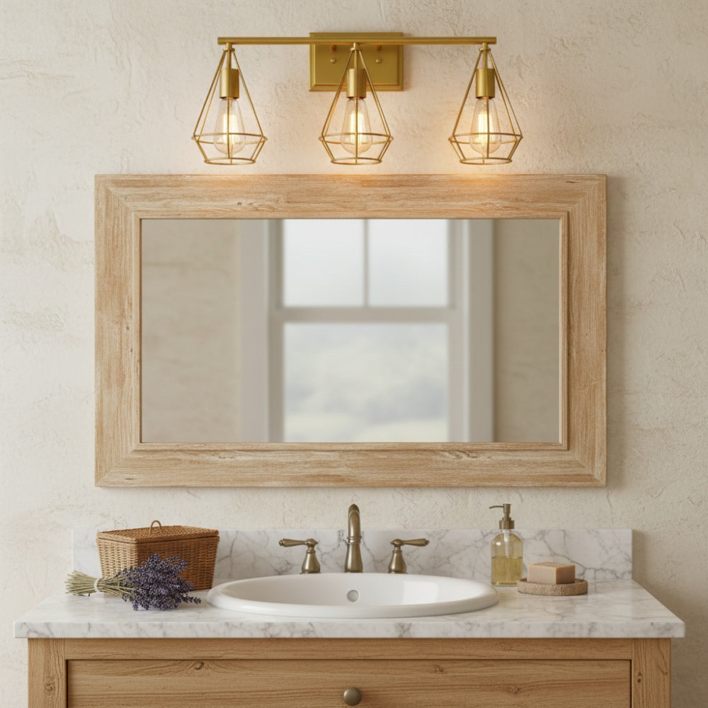 Solanivelo Retro Metal Wall Light with Diamond Hollow Shades for Kitchen Island