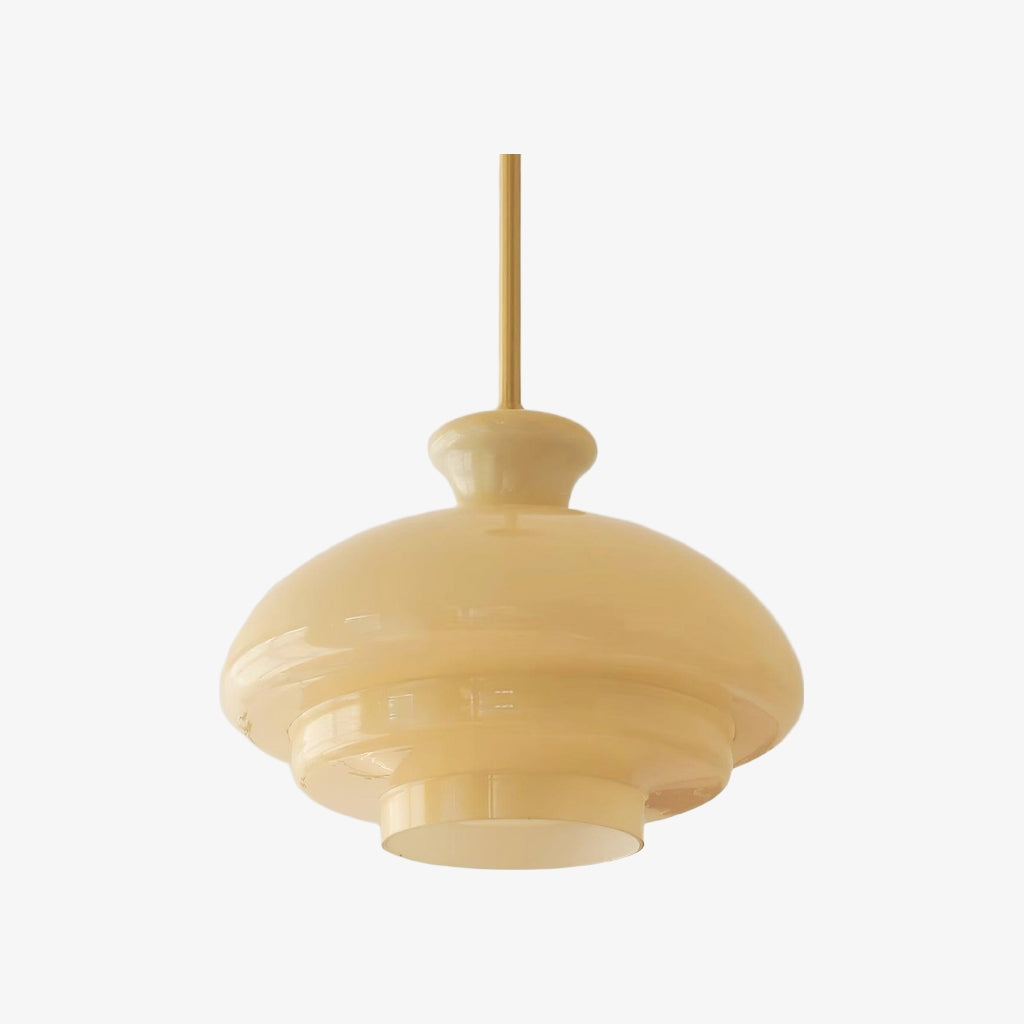 HaloVita Sculptural Glass Pendant Lamp - Bauhaus Bowl Shape Lighting for Living Areas