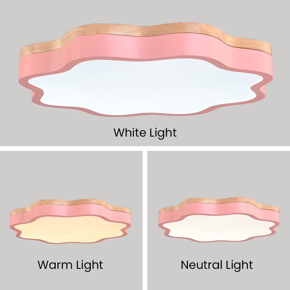 Flower LED Ceiling Light - Macaron Acrylic Fixture for Children's Room