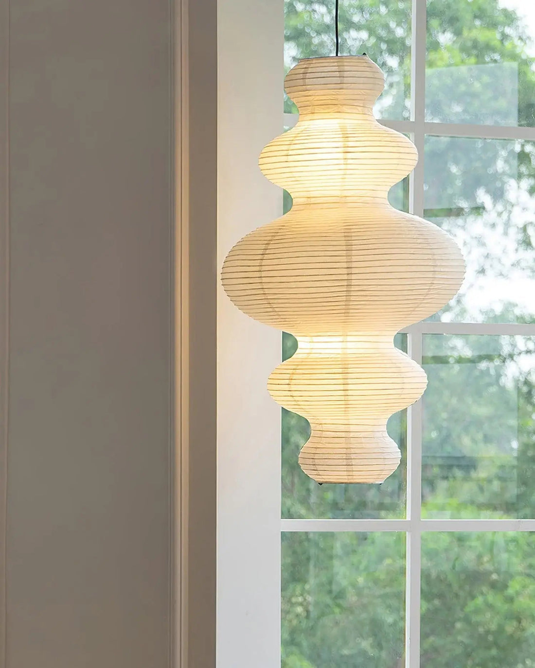 Sculptural Rice Paper Pendant Lamp - Luxurious Lamp for Bedroom