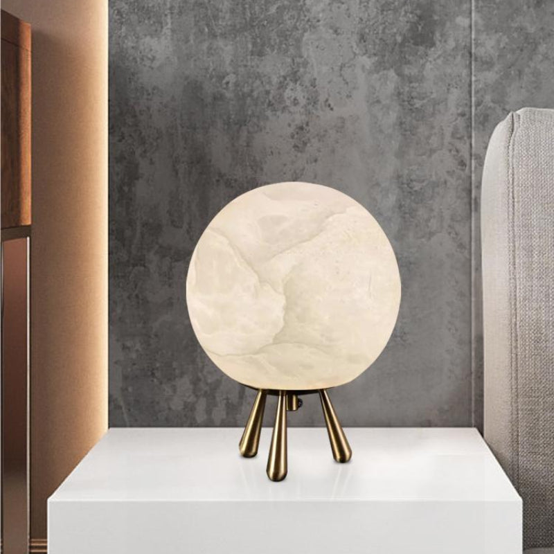 Luxury Copper Ball Alabaster Table Lamp