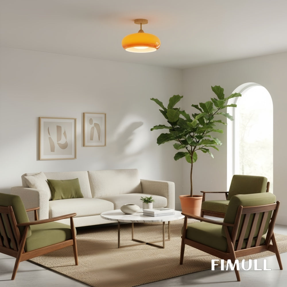 Bauhaus Disc Ceiling Lamp with Sculptural Silhouette for Interiors