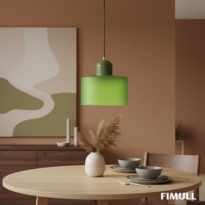 Creative Morandi Cylindrical Glass Pendant – Modern Dining Room