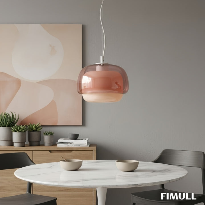 Clinco Mushroom Glass Pendant Light – Retro Modern Dining Room