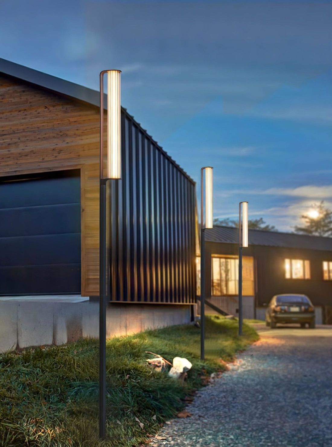 Outdoor Post Lamp - Modern Arc LED Light for Garden, Patio, or Walkway