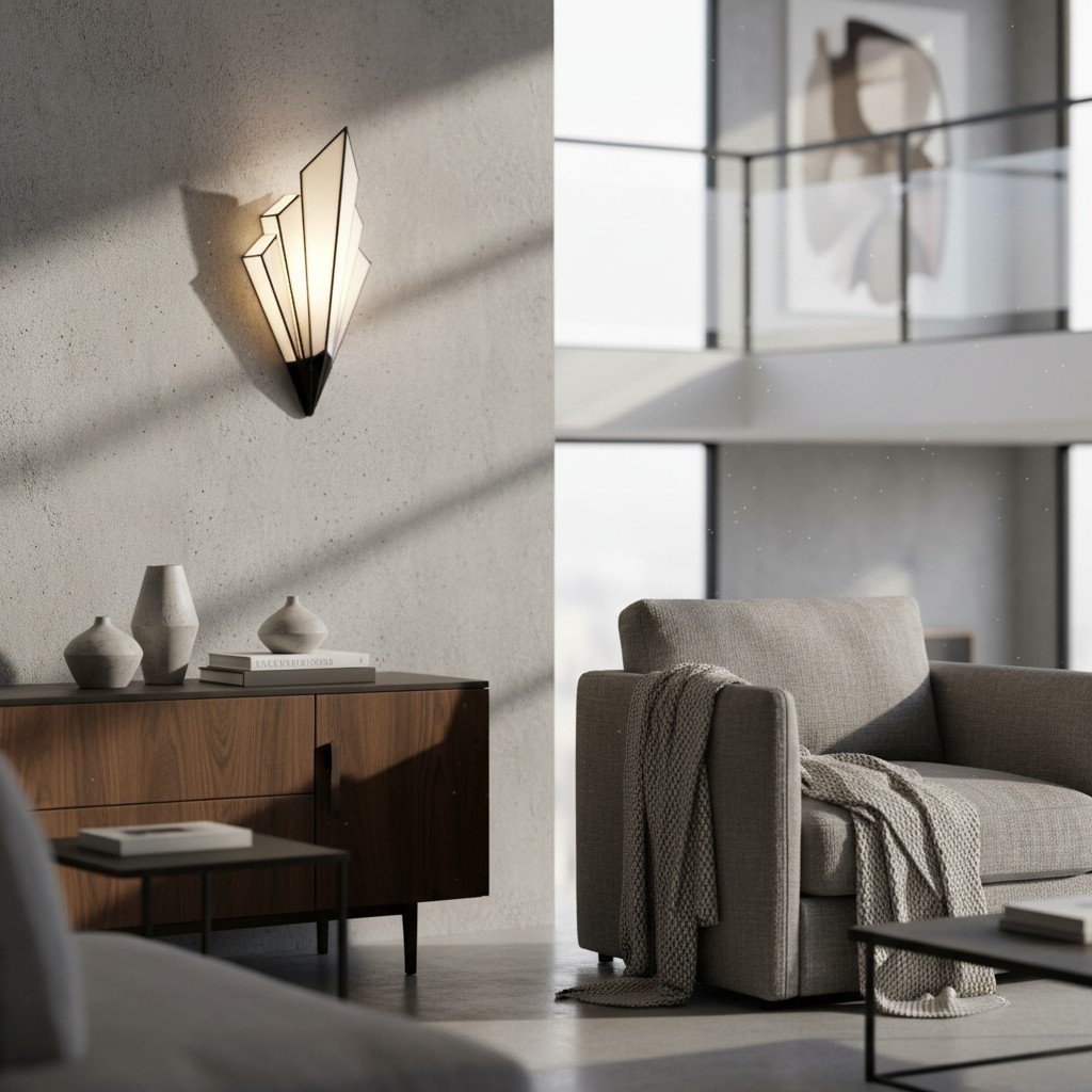 Kelsar Wall Light Featuring Hand-Cut Glass and Elegant Art Deco Design for Indoor Accent Lighting
