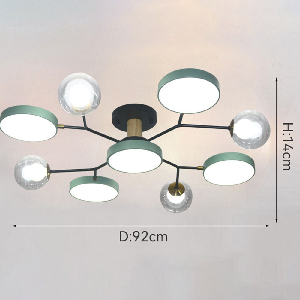 Branch LED Acrylic Ceiling Lamp - Creative Disc Design for Living Room