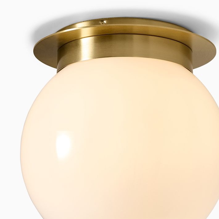 Rivolence Flush Mount Ceiling Fixture - Minimal Globe Brass Lighting