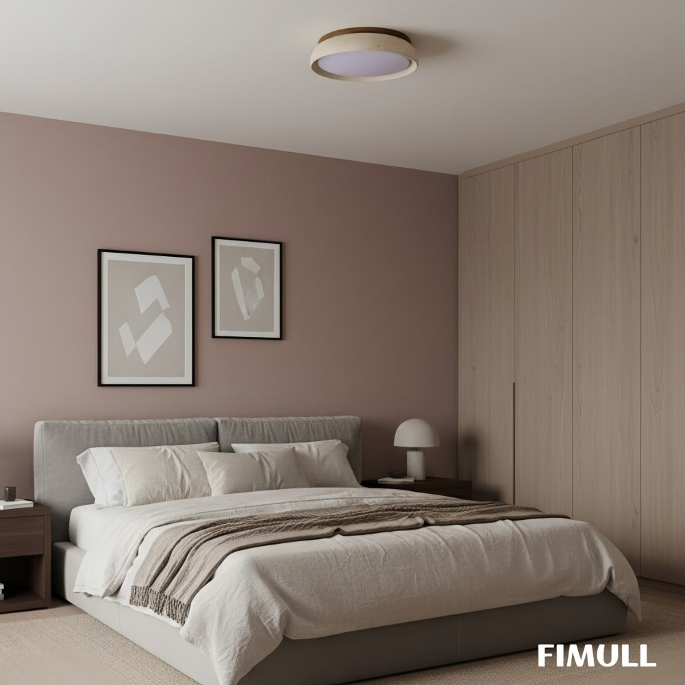 Organic Stone Round Ceiling Light – Minimal Accent Lighting for Entryway