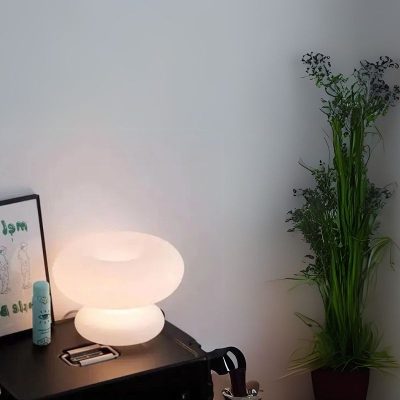 Mushroom Bauhaus Milky Glass Table Lamp