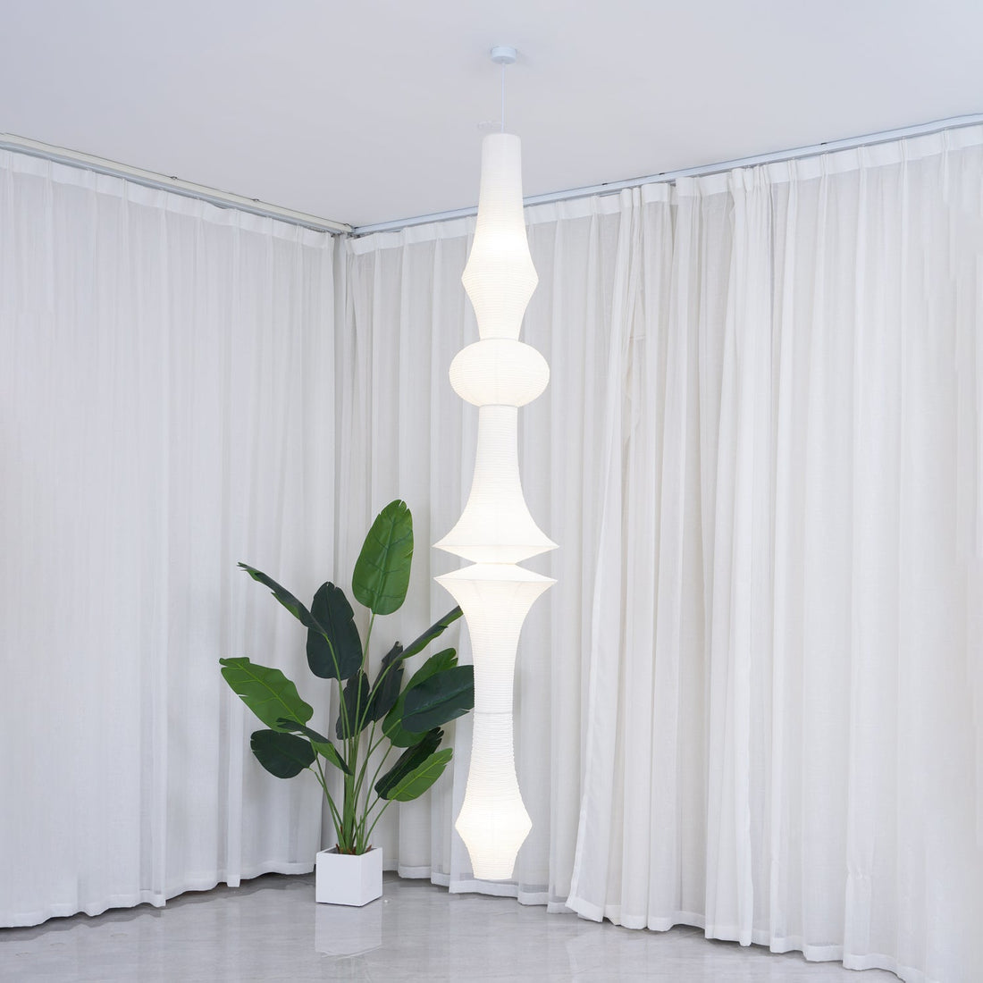 Washi-Papier-Pendelleuchte – Japanische handgefertigte Lampe für das Wohnzimmer
