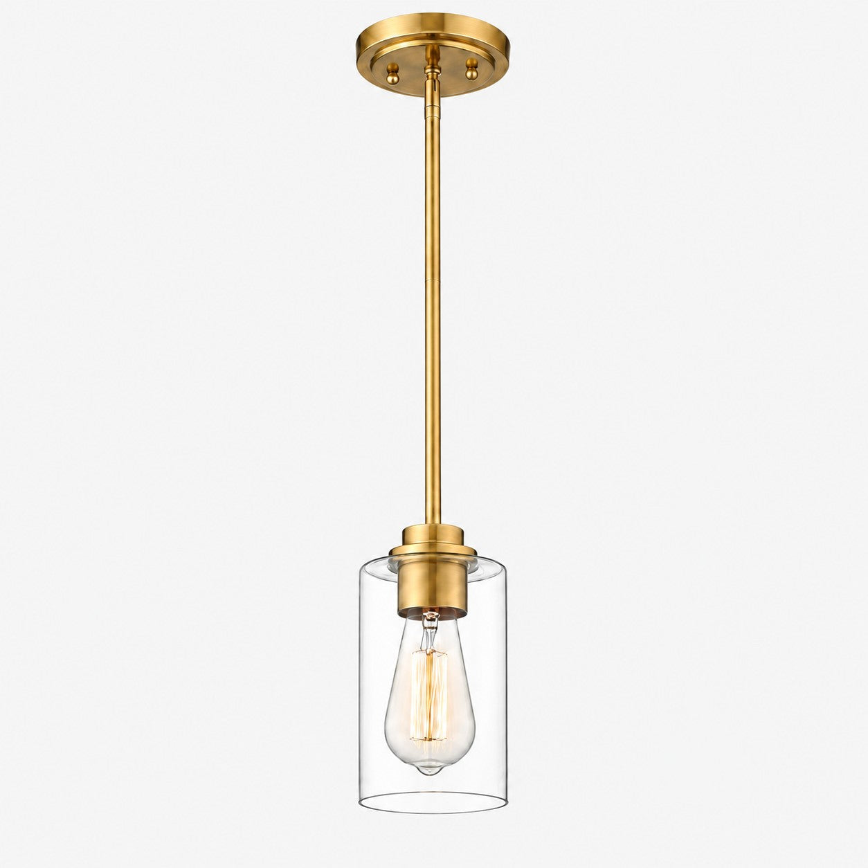Modern Clear Glass Pendant Light for Kitchen Island and Foyer