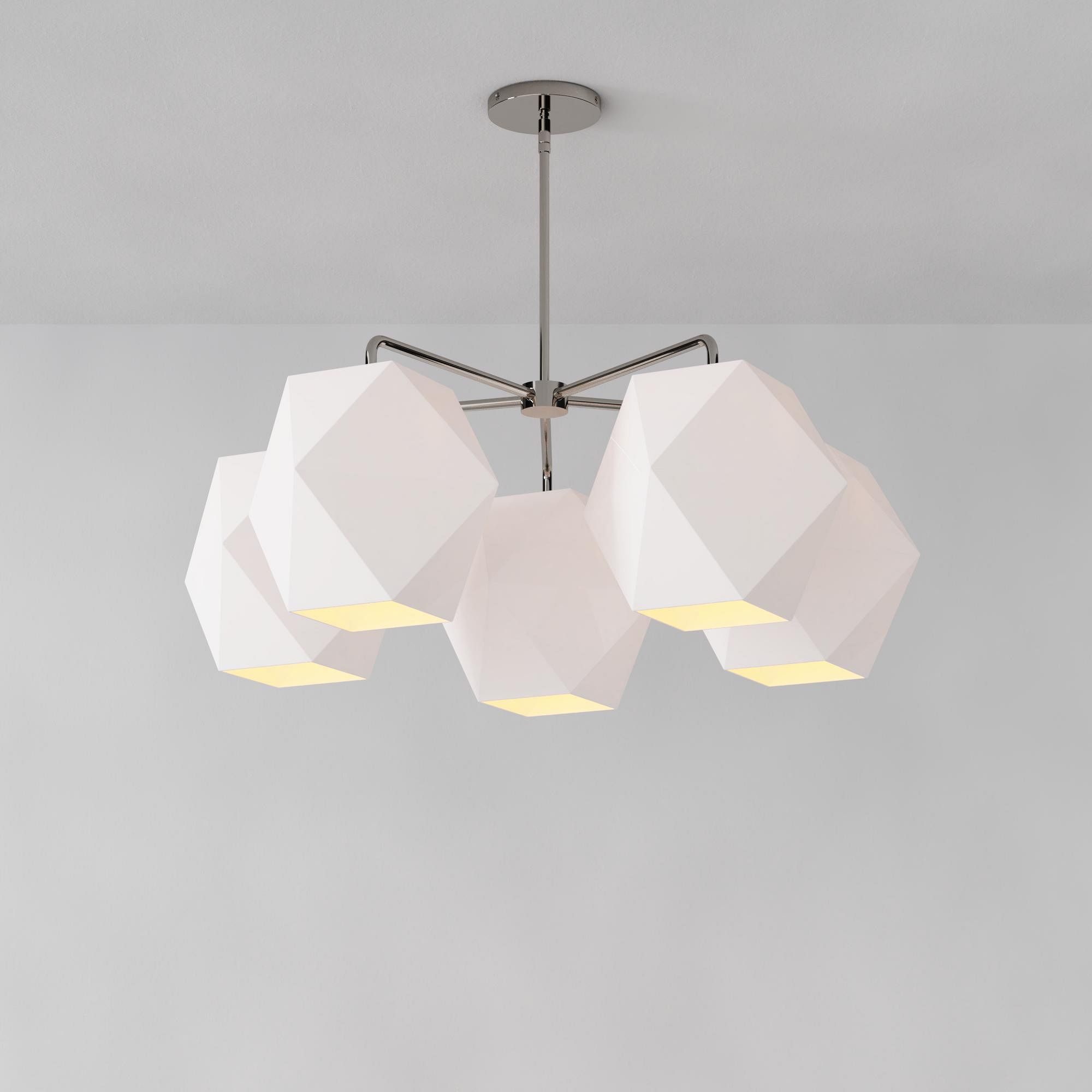 Talvior Sculptural 5-Light Chandelier - Faceted Design, Modern Finishes - Illuminate Spaces