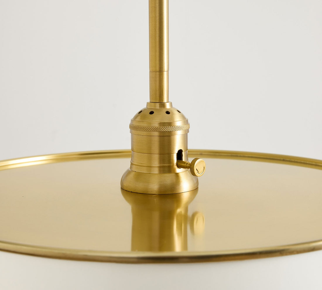 Forvara Rustic Metal Pendant Light - Brass Drum Lamp for Kitchen Island