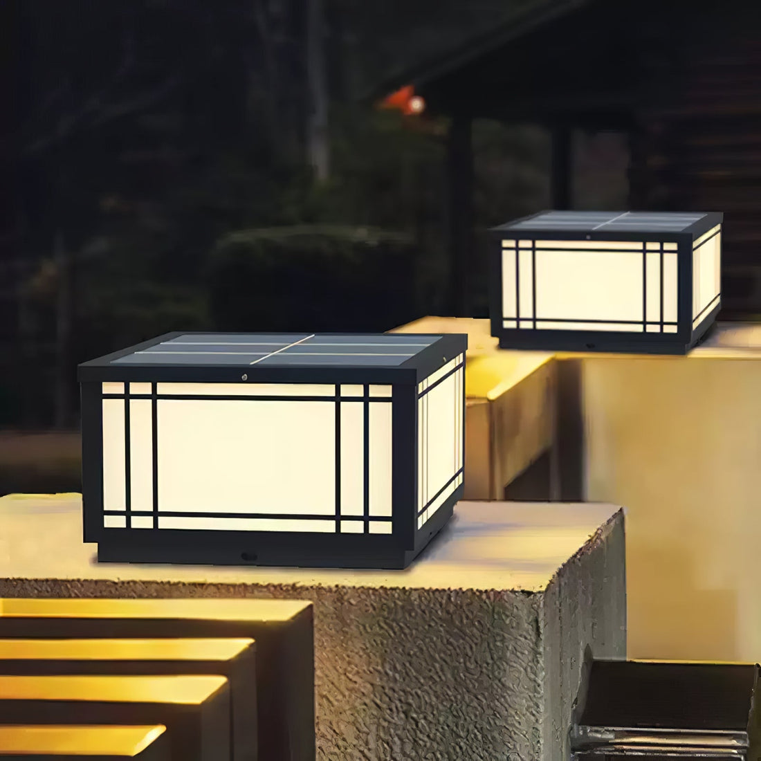 Solar Cube Laterne Außenlampe - Moderne Garten &amp; Terrasse Ambientebeleuchtung