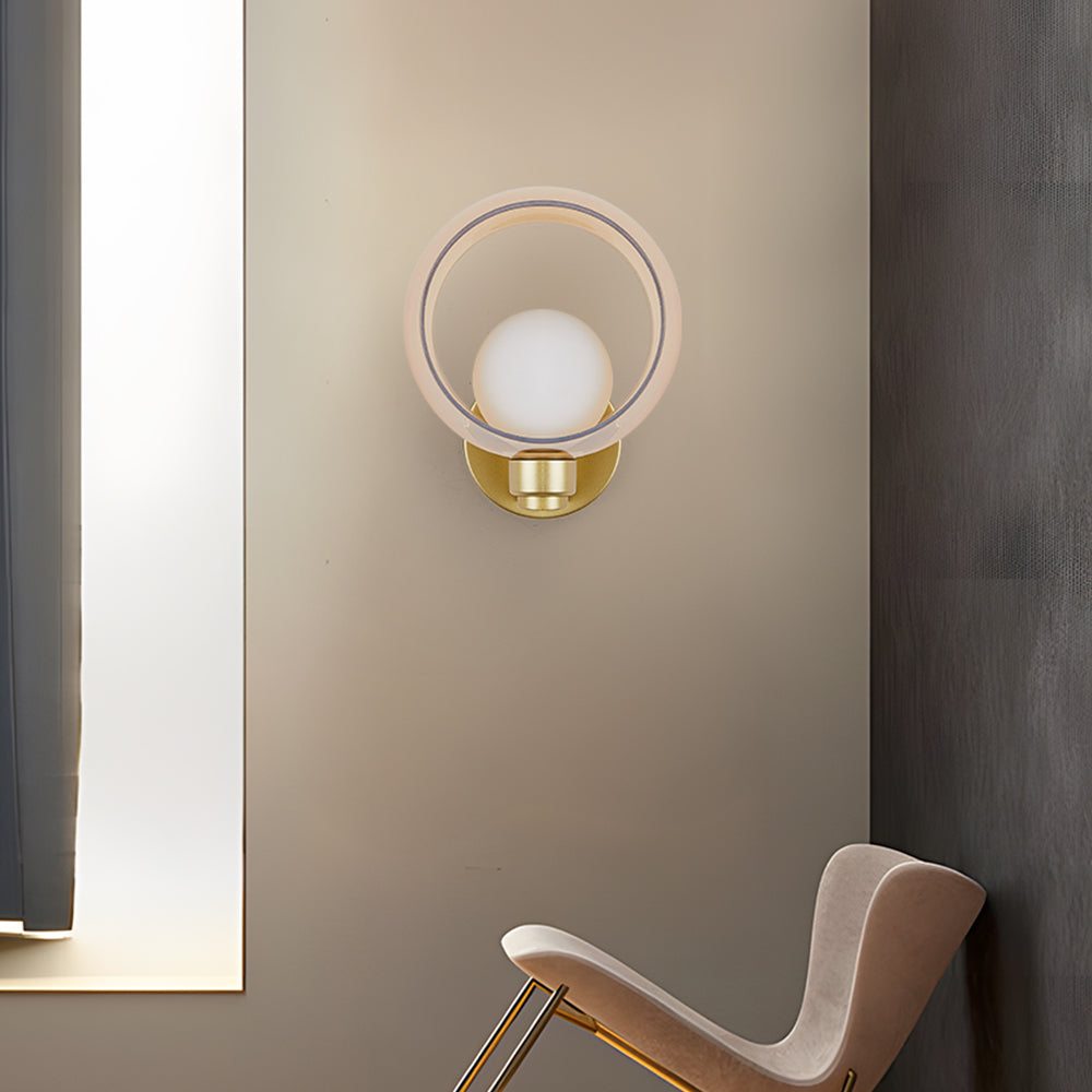 Round Glass Wall Sconce - Modern Living Room Lighting Contemporary