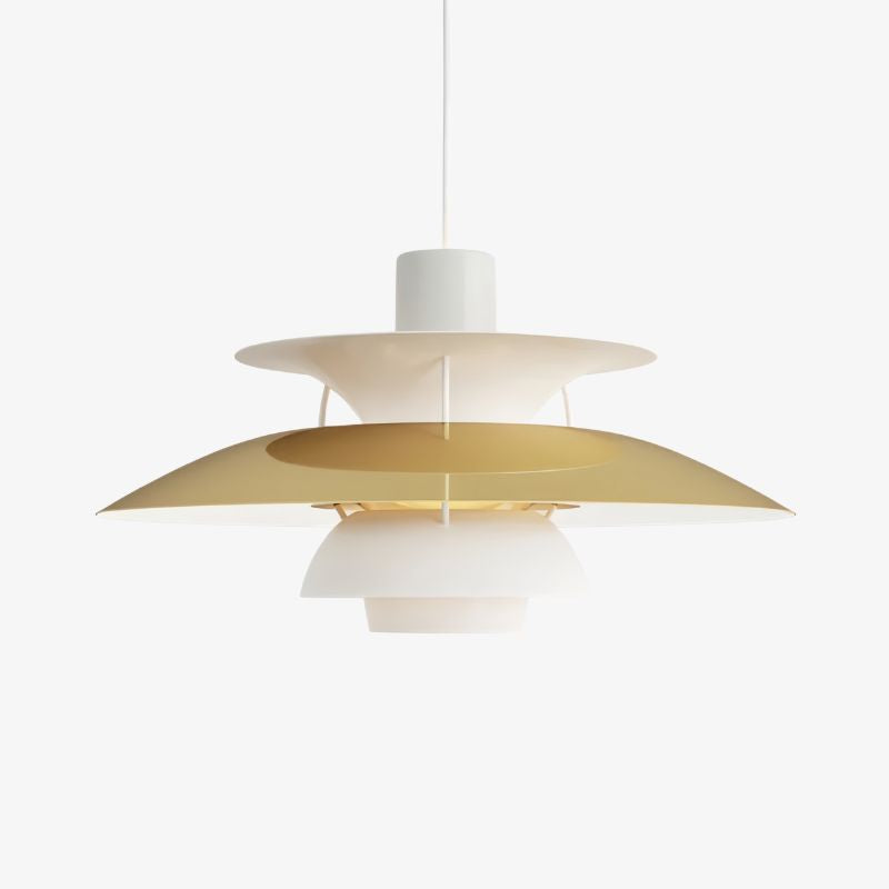 Layered Shade Pendant Light - Minimalist Metal Fixture for Dining Room