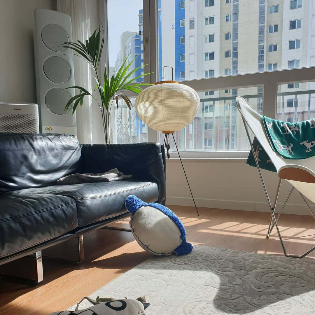 Rice Paper Floor Lamp - Bamboo Frame Soft Light for Living Room
