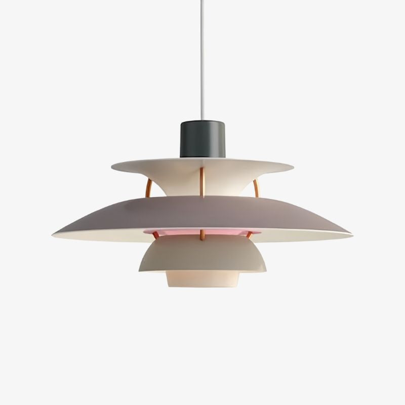 Layered Shade Pendant Light - Minimalist Metal Fixture for Dining Room